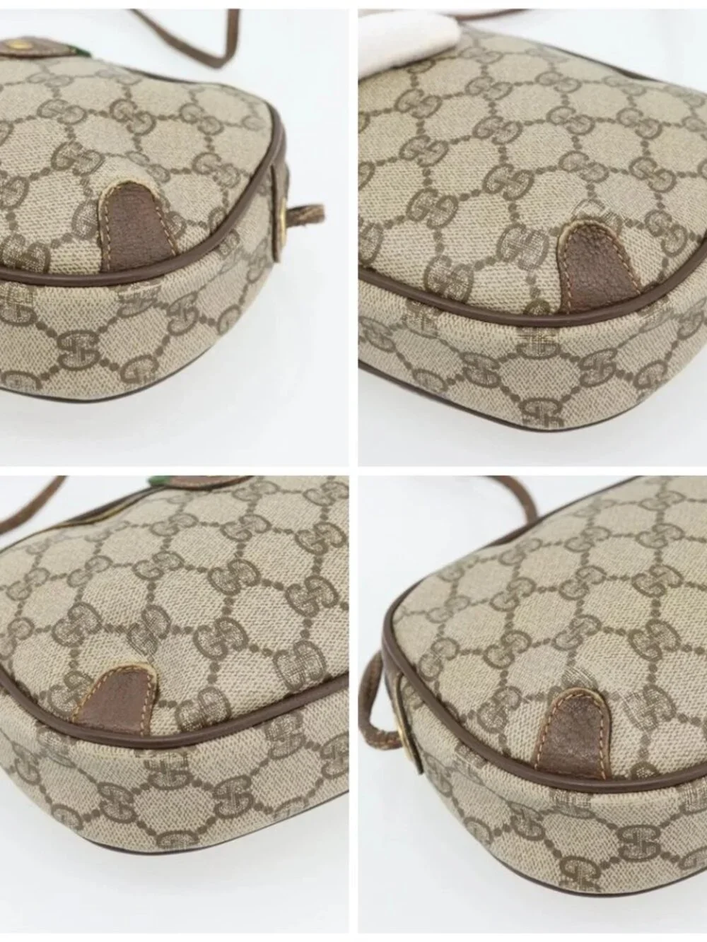GUCCI GG Supreme Web Sherry Line Bag PVC Beige Gold 156 02 066 Auth 171266 - Picture 16 of 16